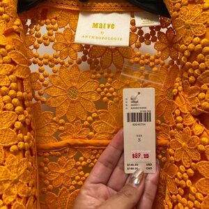 Anthropologie Maeve Sunflower Lace Top